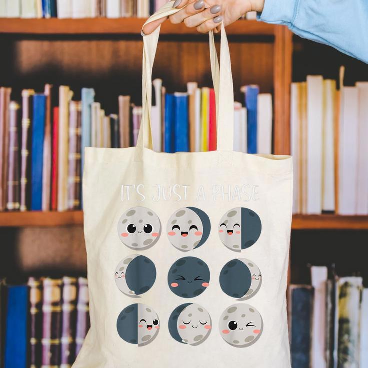 Women Science Teacher Moon Phases Scientist Back To School Canvas Tote Bag, Science Teacher Tote Bags, funny gift