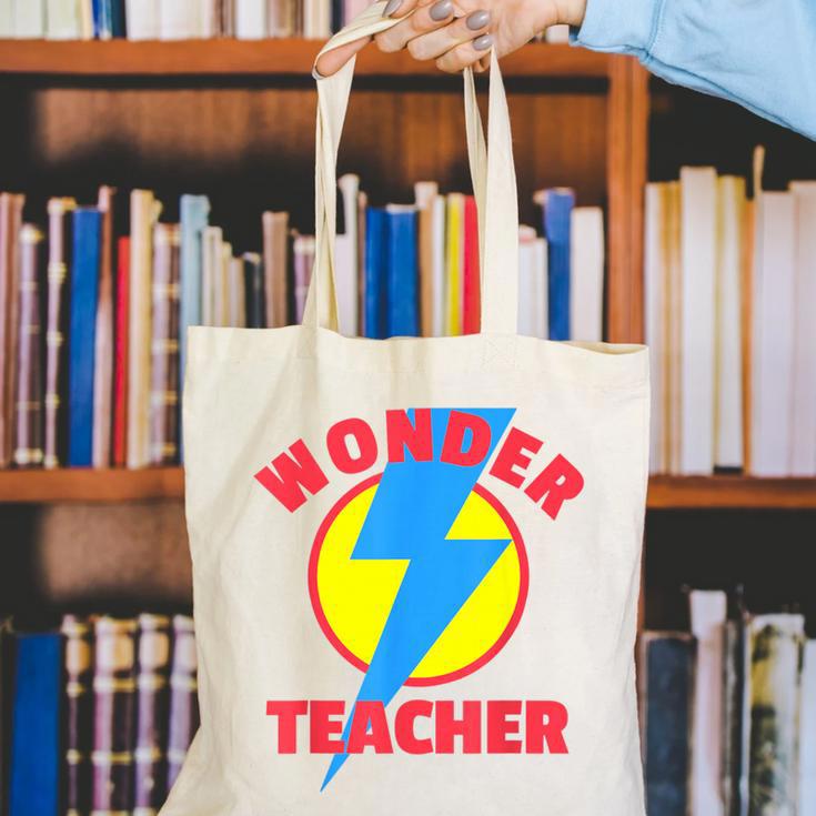 Wonder Teacher Teacher Halloween Tshirt Canvas Tote Bag, funny gift
