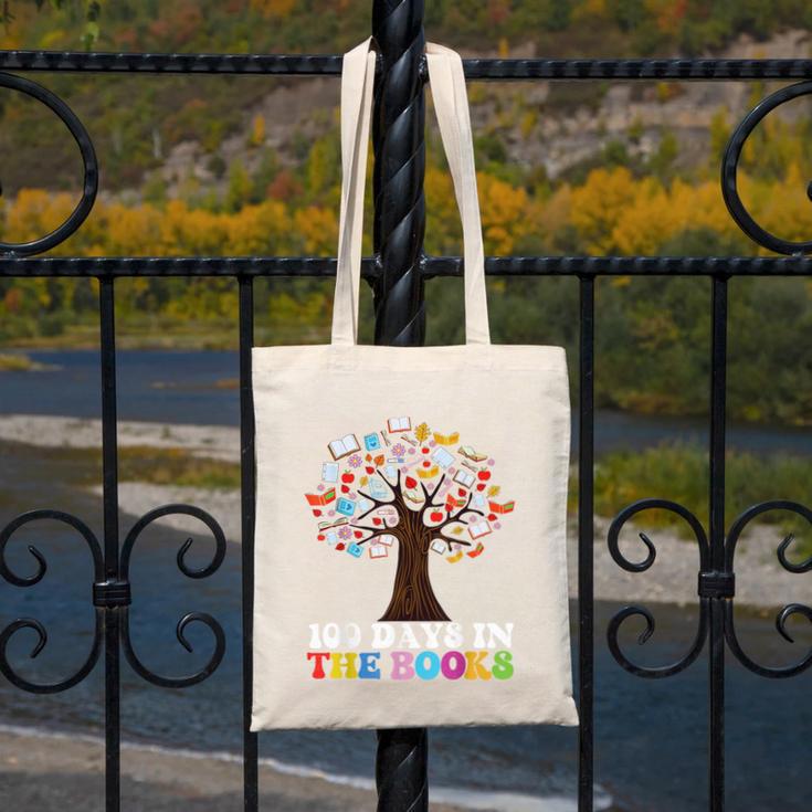 100 Days In The Books Reading Teacher 100th Day Of School Canvas Tote Bag, funny design 100 Days In The Books Reading Teacher 100th Day Of School Canvas Tote Bag, funny design