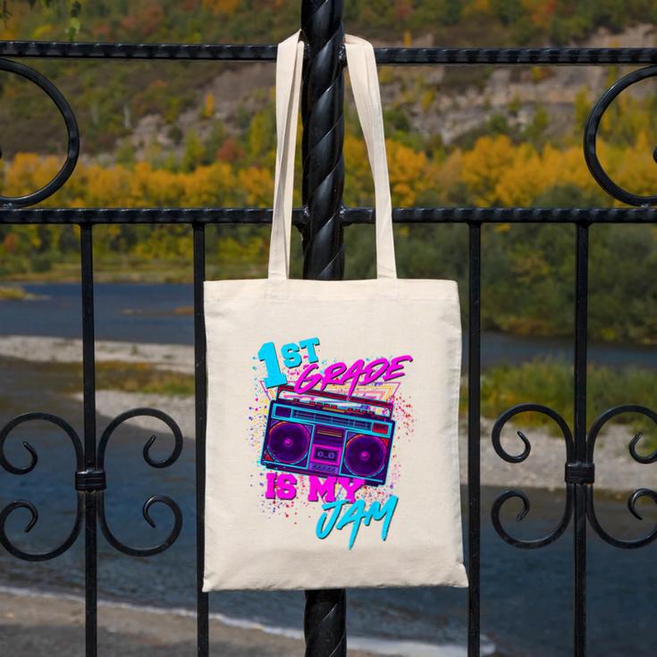 1st Grade Is My Jam Vintage 80s 80's Teacher Student Retro Canvas Tote Bag, funny design 1st Grade Is My Jam Vintage 80s 80's Teacher Student Retro Canvas Tote Bag, funny design