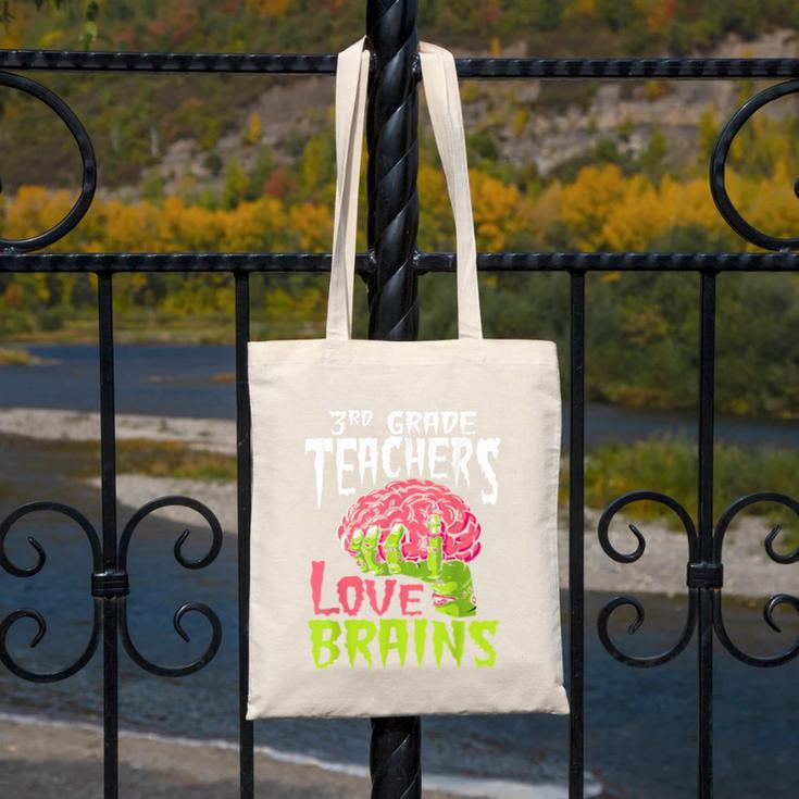 3rd Grade Teachers Love Brains Zombie Teacher Halloween Canvas Tote Bag, funny design 3rd Grade Teachers Love Brains Zombie Teacher Halloween Canvas Tote Bag, funny design