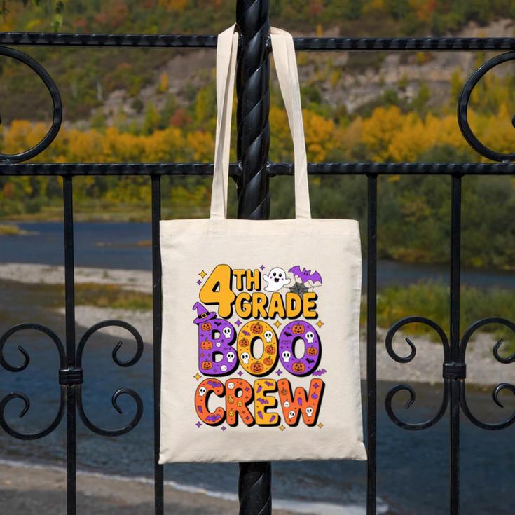 4th Grade Boo Crew Ghost Halloween Teacher Costume Canvas Tote Bag, 4th Grade Teacher Gifts, funny design