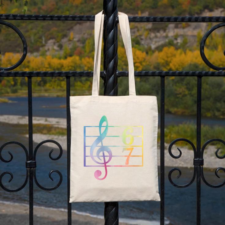 67 Music Meme Slang Six Seven Music Teacher Musician Canvas Tote Bag, funny design