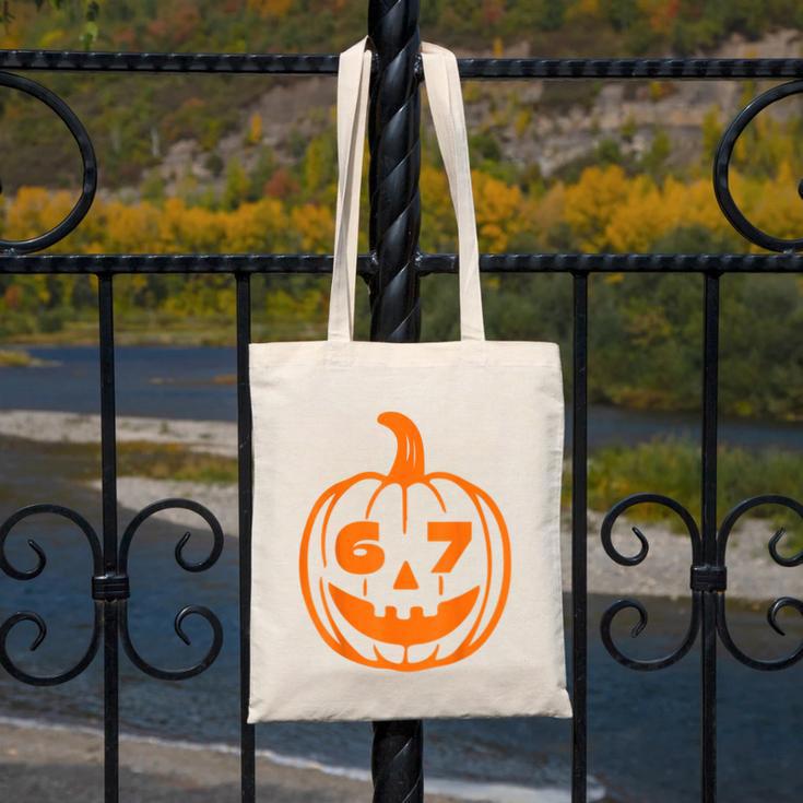 67 Six Seven Halloween Costume For Students Teachers Canvas Tote Bag, funny design