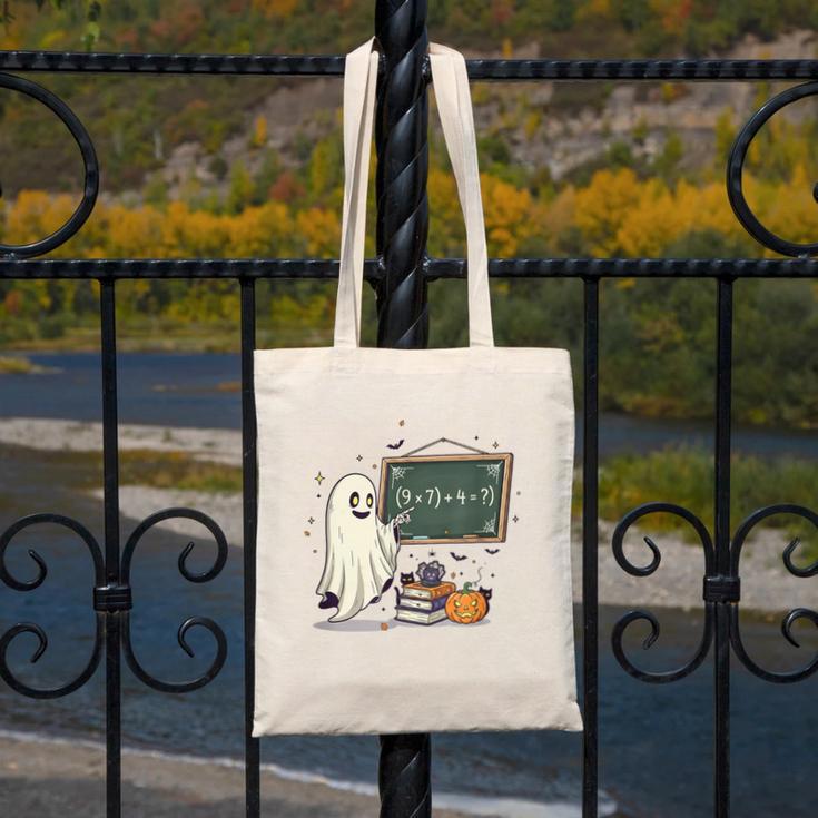 67 Teacher Halloween Ghost Six Seven Meme Math Joke Canvas Tote Bag, funny design 67 Teacher Halloween Ghost Six Seven Meme Math Joke Canvas Tote Bag, funny design