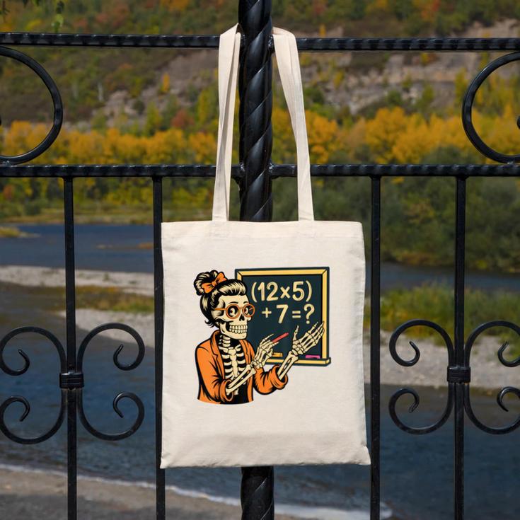 67 Teacher Halloween Skeleton Canvas Tote Bag, funny design 67 Teacher Halloween Skeleton Canvas Tote Bag, funny design