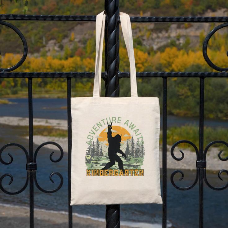 Adventure Awaits Bigfoot Teacher Kindergarten Back To School Canvas Tote Bag, funny design