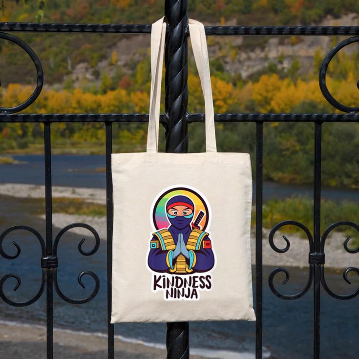 Anti Bullying Kindness Ninja School Teacher Student Canvas Tote Bag, funny design