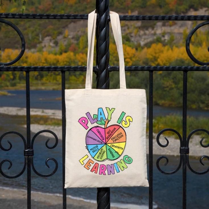 Apple Retro Play Is Learning Kindergarten Teacher Daycare Canvas Tote Bag, funny design Apple Retro Play Is Learning Kindergarten Teacher Daycare Canvas Tote Bag, funny design