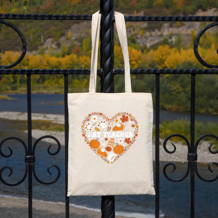 Art Teacher Heart Autumn Thanksgiving Kids Canvas Tote Bag, funny design Art Teacher Heart Autumn Thanksgiving Kids Canvas Tote Bag, funny design