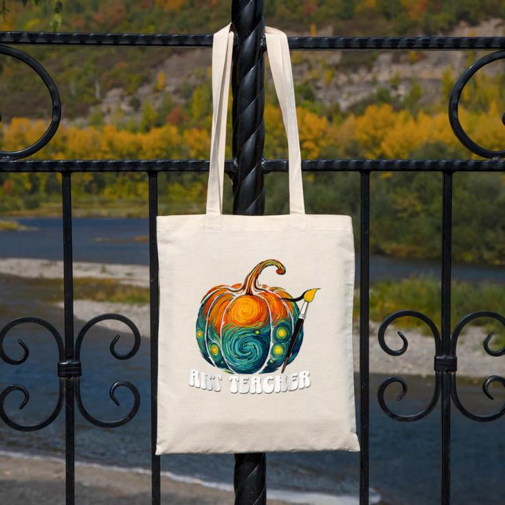 Art Teacher Pumpkin Halloween Night Men Women Canvas Tote Bag, funny design