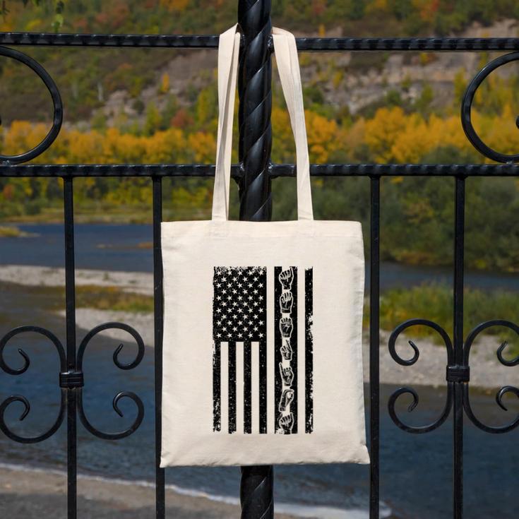 ASL Flag Sign Language Deaf ASL Teacher For Men Women Canvas Tote Bag, funny design ASL Flag Sign Language Deaf ASL Teacher For Men Women Canvas Tote Bag, funny design