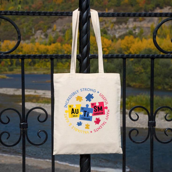 Autism Awareness Shirt Periodic Puzzle Science Teacher Men Women Kids Canvas Tote Bag, Science Teacher Gifts, funny design