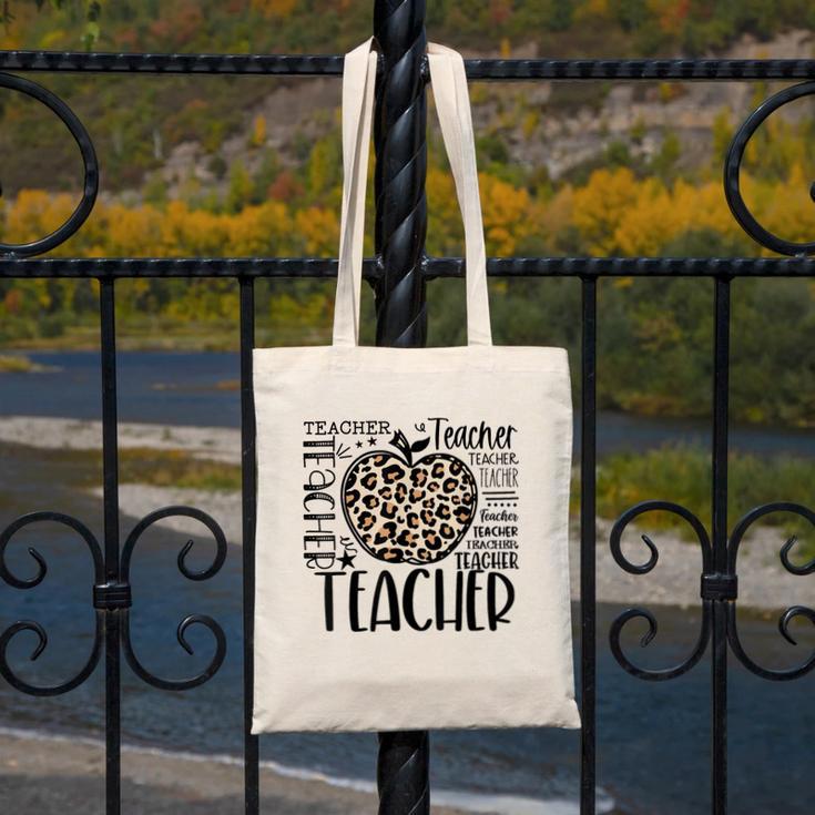 Back To School Teacher Life Apple Leopard Teacher Women Canvas Tote Bag, funny design Back To School Teacher Life Apple Leopard Teacher Women Canvas Tote Bag, funny design