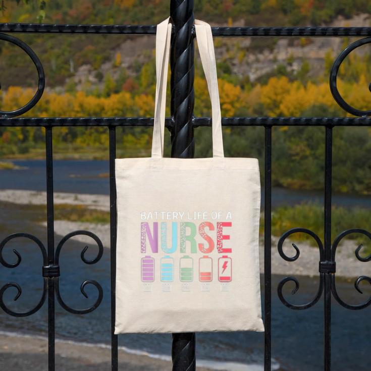 Battery Life Of A Nurse School Teacher Appreciation Canvas Tote Bag, funny design Battery Life Of A Nurse School Teacher Appreciation Canvas Tote Bag, funny design