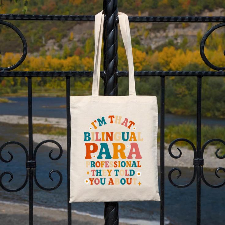 Bilingual Paraeducator Paraprofessional Parapro Teachers Canvas Tote Bag, funny design