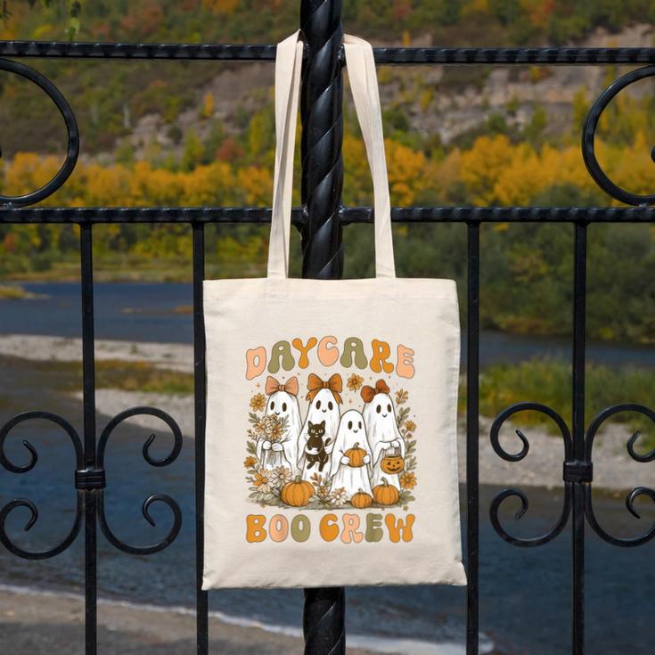 Boo Crew Daycare Teacher Matching Halloween Costume Ghost Canvas Tote Bag, funny design
