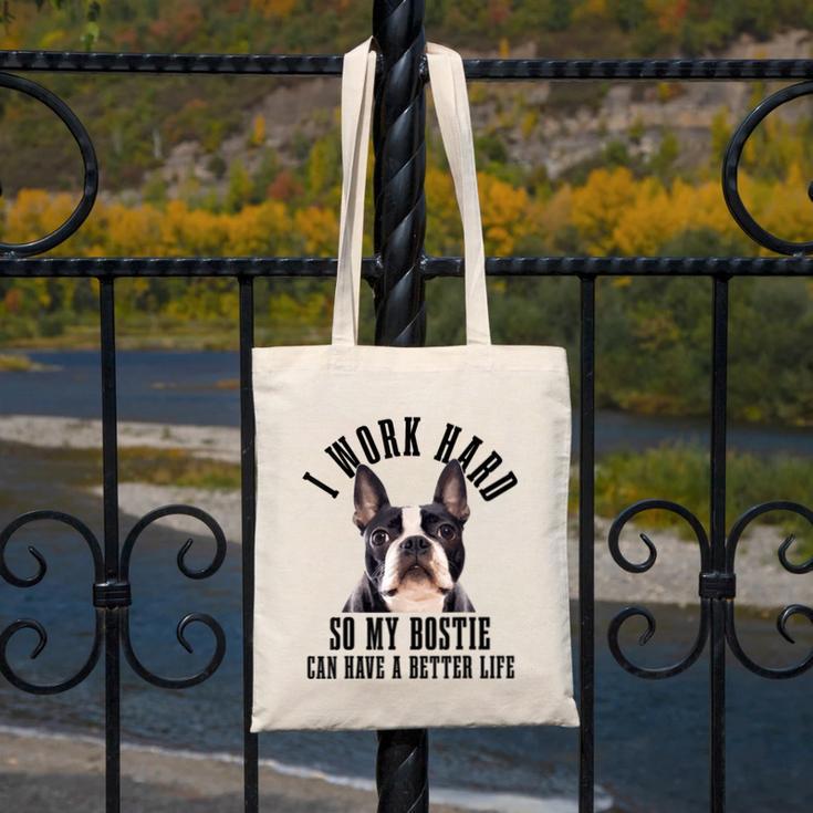 Bostie Mama Dog Dad Boston Terrier For Men Women Canvas Tote Bag, Couple Gifts, Boston Terrier Dad Gifts, funny design
