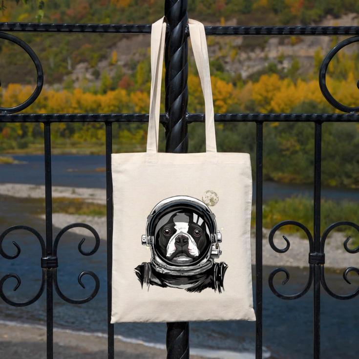 Boston Terrier Astronaut Shirt Spaceman Dog Space Lover Canvas Tote Bag, funny design
