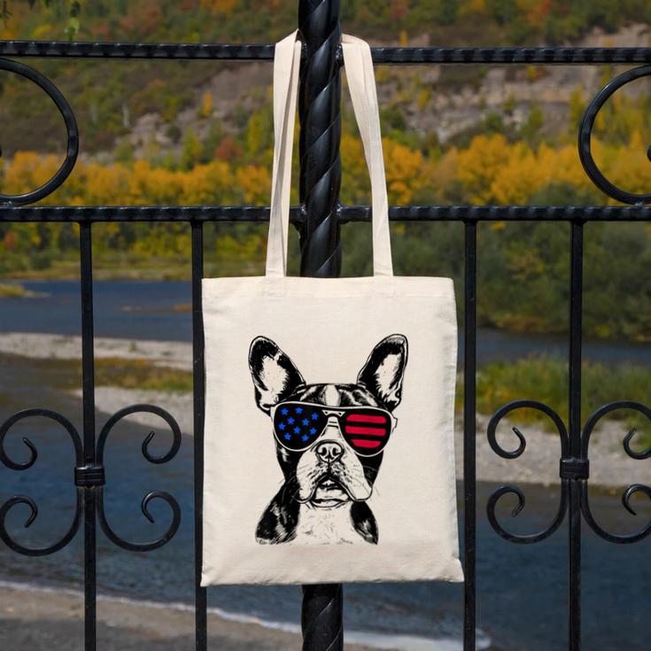 Boston Terrier Dog 4th July America USA Flag Men Women Kids Canvas Tote Bag, Boston Terrier 4th Of July Gifts, funny design