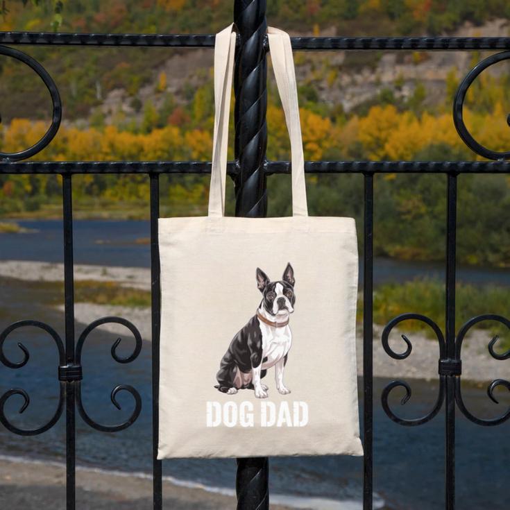 Boston Terrier Dog Dad Boston Terrier Dog Lovers Canvas Tote Bag, Couple Gifts, Boston Terrier Dad Gifts, funny design