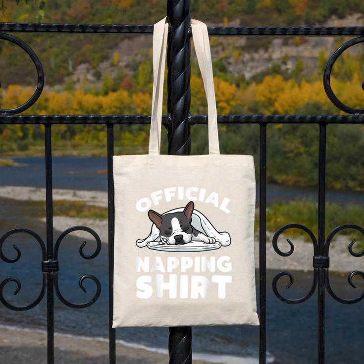 Boston Terrier Dog Official Sleeping Shirt Men Women Kids Canvas Tote Bag, funny design