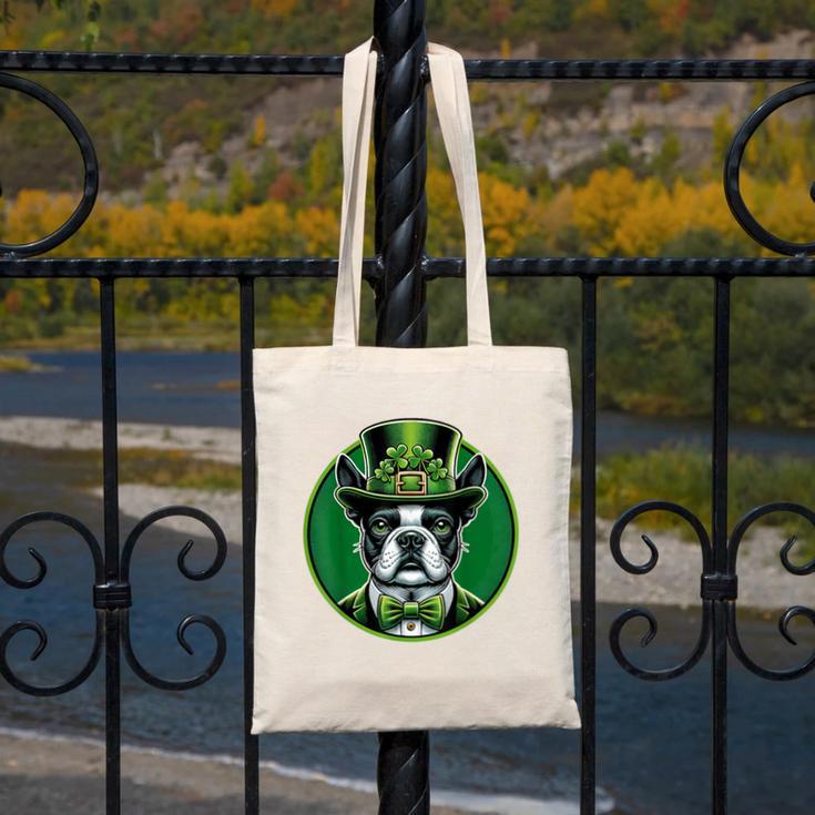 Boston Terrier Dog St Patricks Day Irish Pet Lover Men Women Kids Canvas Tote Bag, funny design