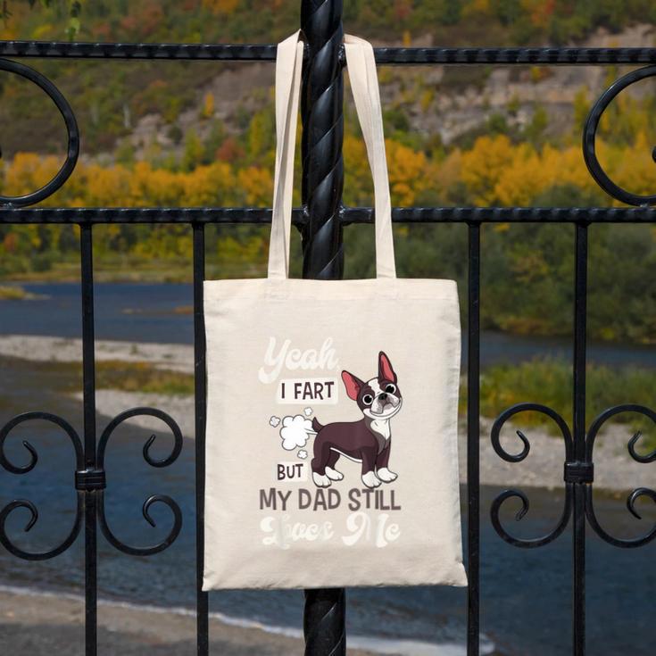 Boston Terrier Fart American Gentleman Non-Sporting Dog Canvas Tote Bag, American Boston Terrier Gifts, funny design