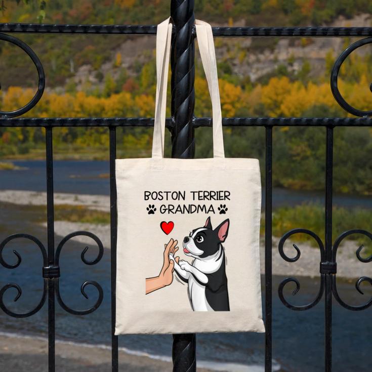 Boston Terrier Grandma Mother's Day Dog Mom Canvas Tote Bag, Couple Gifts, Mom Gifts, Boston Terrier Mom Gifts, funny design