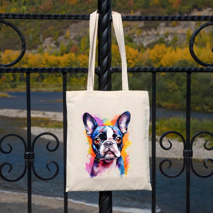 Boston Terrier Lover Pop Art Color Boston Terrier Dog For Men Women Girls Kids Canvas Tote Bag, funny design