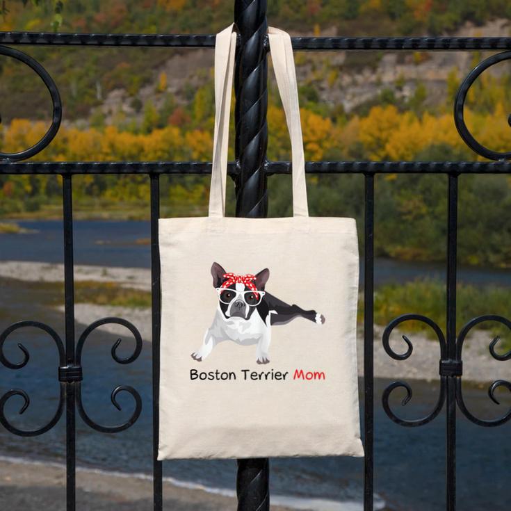 Boston Terrier Mom Bandana Boston Terrier Dog Canvas Tote Bag, Couple Gifts, Mom Gifts, Boston Terrier Mom Gifts, funny design