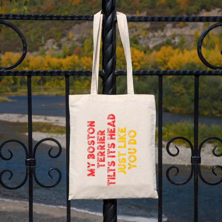 Boston Terrier Mom Dad Dog Lover Owner Women Men Canvas Tote Bag, Couple Gifts, Mom Gifts, Boston Terrier Dad Gifts, Boston Terrier Mom Gifts, funny design