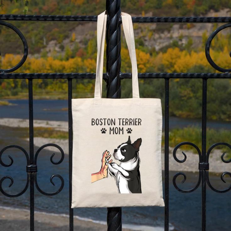 Boston Terrier Mom Dogs Mum Woman Canvas Tote Bag, Couple Gifts, Mom Gifts, Boston Terrier Mom Gifts, funny design