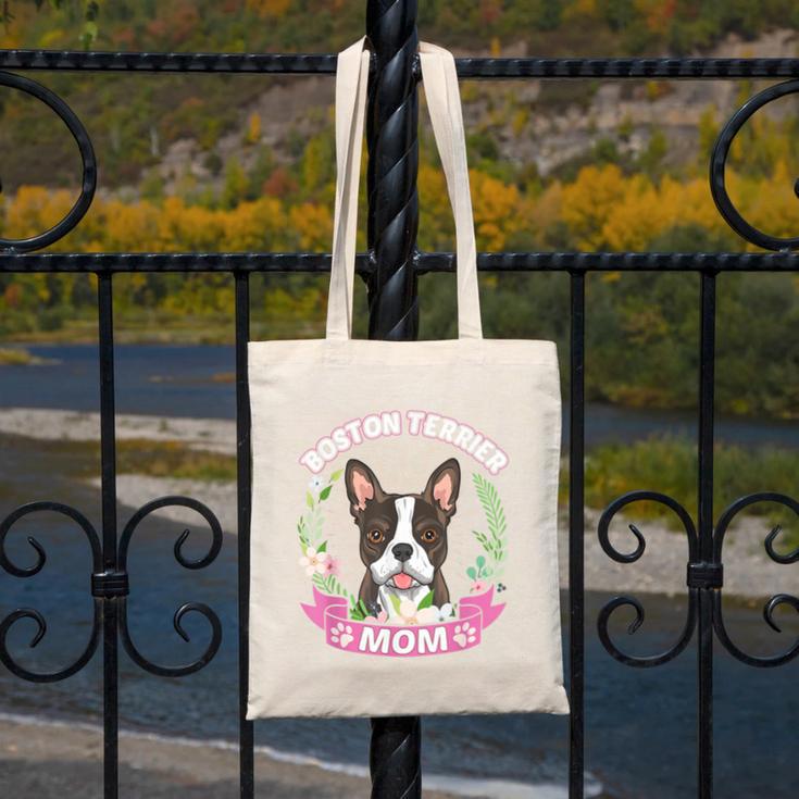 Boston Terrier Mom Mother's Day Canvas Tote Bag, Couple Gifts, Mom Gifts, Boston Terrier Mom Gifts, funny design