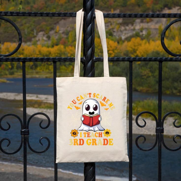 You Cant Scare Me I Teach 3rd Grade Teacher Halloween Canvas Tote Bag, funny design