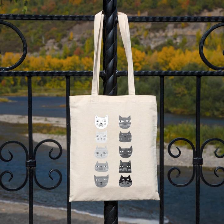Cat Themed Artist Value Scale Educational Art Teacher Canvas Tote Bag, funny design Cat Themed Artist Value Scale Educational Art Teacher Canvas Tote Bag, funny design