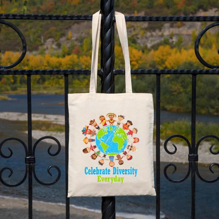 Celebrate Diversity Everyday Teachers & School Student Canvas Tote Bag, funny design Celebrate Diversity Everyday Teachers & School Student Canvas Tote Bag, funny design