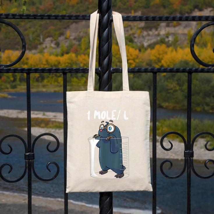 Chemistry Chemist Student Science Teacher Mole Canvas Tote Bag, Science Teacher Gifts, funny design