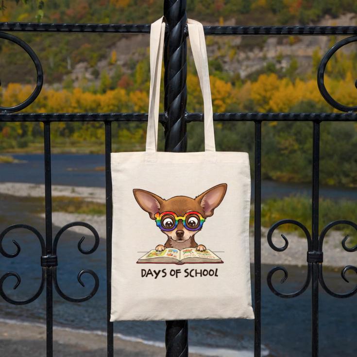 Chihuahua 100 Days Of School Rainbow Glasses Teacher Canvas Tote Bag, funny design
