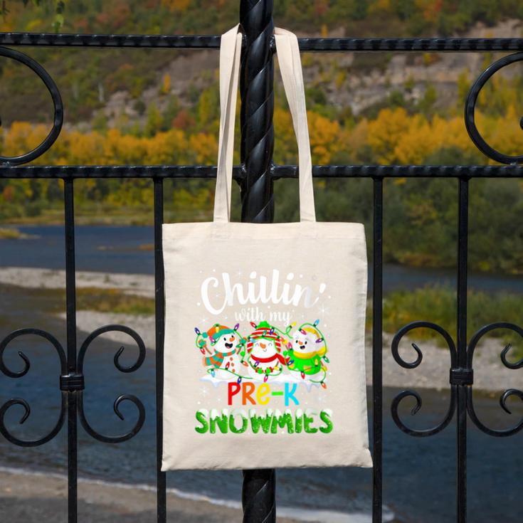 Chillin With My Pre-K Snowmies Christmas Teacher Xmas Canvas Tote Bag, funny design Chillin With My Pre-K Snowmies Christmas Teacher Xmas Canvas Tote Bag, funny design