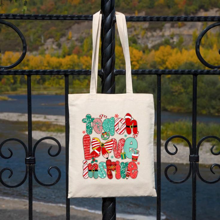 Christmas Coquette Bow Teacher Teach Love Inspire Canvas Tote Bag, funny design Christmas Coquette Bow Teacher Teach Love Inspire Canvas Tote Bag, funny design