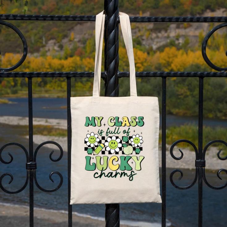 My Class Is Full Of Lucky Charms St Patricks Day Teacher Canvas Tote Bag, funny design My Class Is Full Of Lucky Charms St Patricks Day Teacher Canvas Tote Bag, funny design