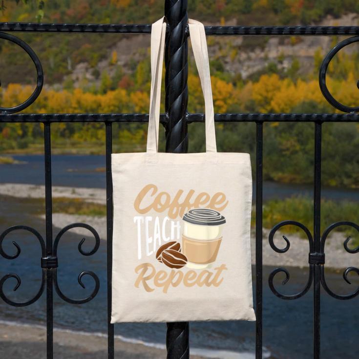 Coffee Teach Repeat Teacher Canvas Tote Bag, funny design Coffee Teach Repeat Teacher Canvas Tote Bag, funny design
