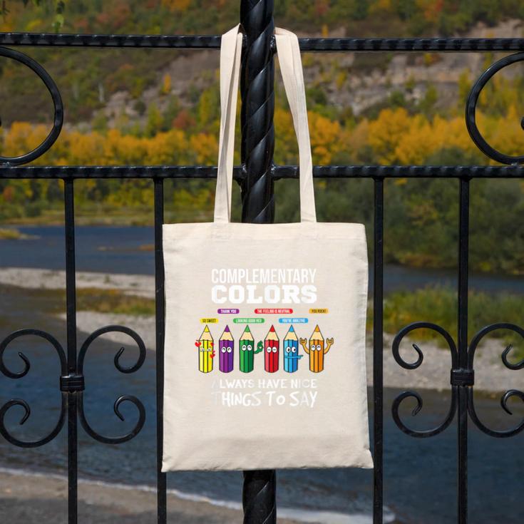 Complementary Colors Pun Artist Art Teacher T-Shirt Canvas Tote Bag, funny design Complementary Colors Pun Artist Art Teacher T-Shirt Canvas Tote Bag, funny design