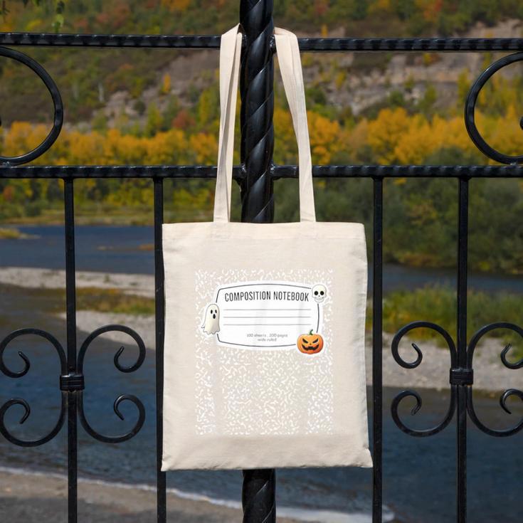 Composition Notebook Costume Adult Halloween For Teacher Canvas Tote Bag, funny design Composition Notebook Costume Adult Halloween For Teacher Canvas Tote Bag, funny design