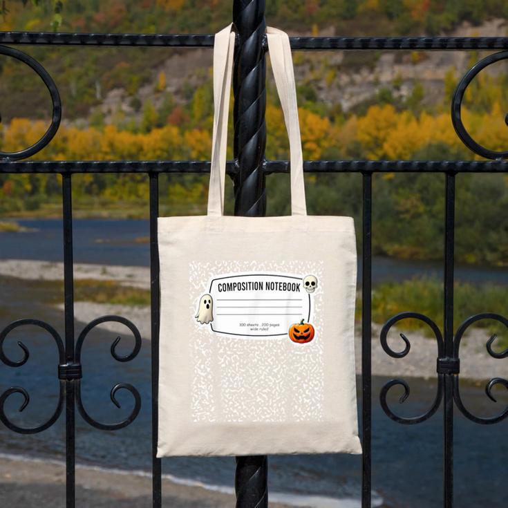 Composition Notebook Costume Adult Halloween For Teachers Canvas Tote Bag, funny design Composition Notebook Costume Adult Halloween For Teachers Canvas Tote Bag, funny design
