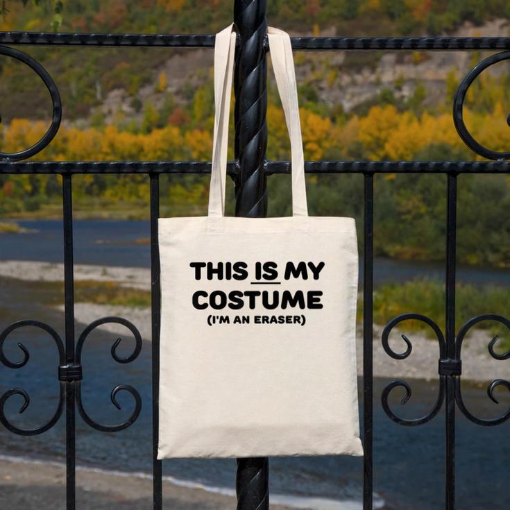 THIS IS MY COSTUME Eraser Teacher Halloween Costume Canvas Tote Bag, funny design THIS IS MY COSTUME Eraser Teacher Halloween Costume Canvas Tote Bag, funny design