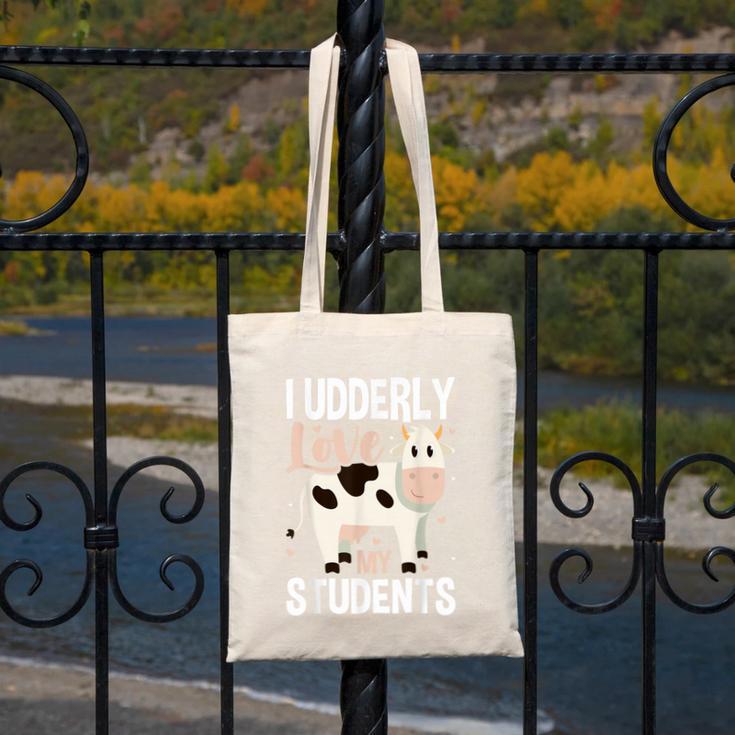 Cow Teacher Lover Canvas Tote Bag, funny design