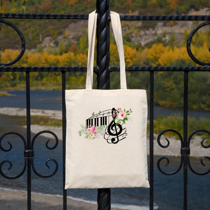 Cut Music Teacher Shirt With a Piano Keys Notes And Flowers Canvas Tote Bag, funny design Cut Music Teacher Shirt With a Piano Keys Notes And Flowers Canvas Tote Bag, funny design