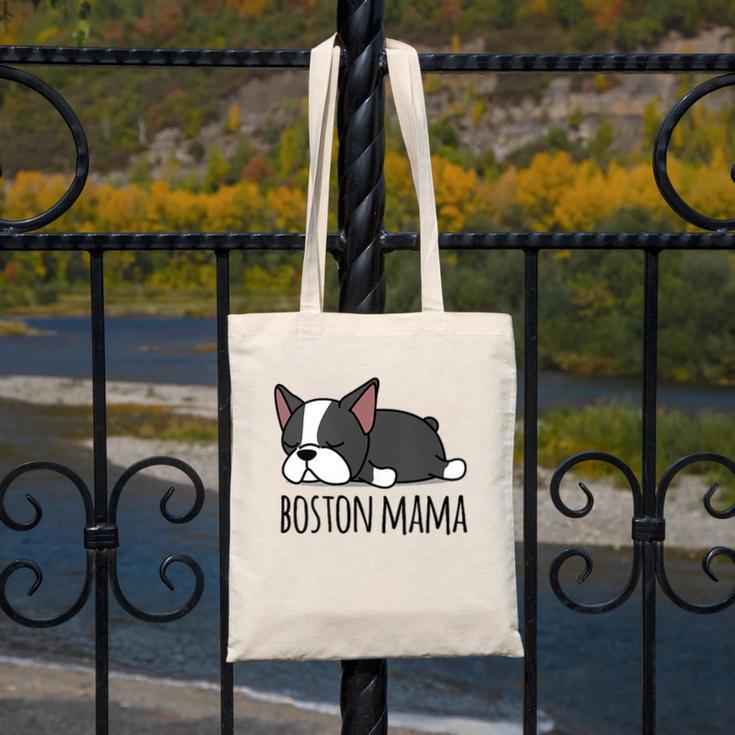 Cute Boston Terrier Boston Mama Canvas Tote Bag, funny design